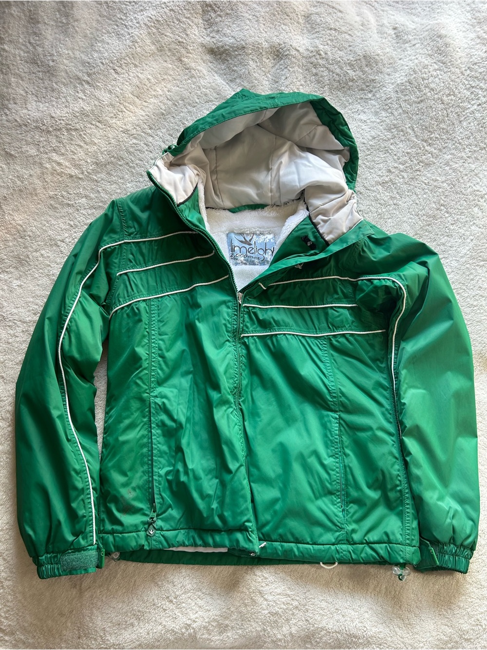 Limelight Bright Green Hooded Kids Rain Jacket